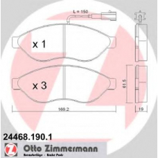 24468.190.1 ZIMMERMANN Комплект тормозных колодок, дисковый тормоз