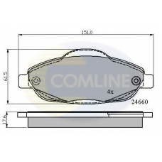 CBP01765 COMLINE Комплект тормозных колодок, дисковый тормоз