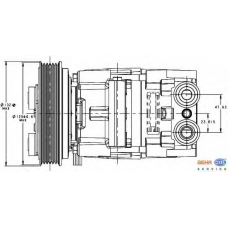 8FK 351 334-121 HELLA Компрессор, кондиционер