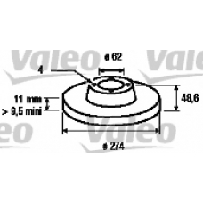 186895 VALEO Тормозной диск