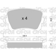 822-806-0 CIFAM Комплект тормозных колодок, дисковый тормоз