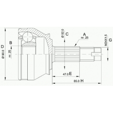 CVJ5014.10 OPEN PARTS Шарнирный комплект, приводной вал