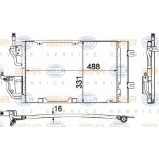 8FC 351 302-374 HELLA Конденсатор, кондиционер