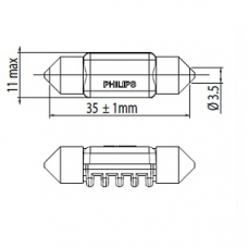 249446000KX1 PHILIPS Лампа накаливания, oсвещение салона; Лампа накалив