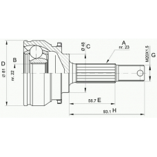 CVJ5194.10 OPEN PARTS Шарнирный комплект, приводной вал