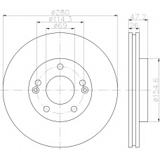 8DD 355 114-021 HELLA Тормозной диск