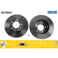 6018041 GIRLING Тормозной диск