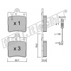 353.0W fri.tech. Комплект тормозных колодок, дисковый тормоз