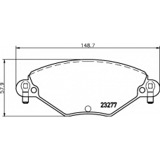 8DB 355 019-411 HELLA Комплект тормозных колодок, дисковый тормоз