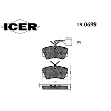 180698 ICER Комплект тормозных колодок, дисковый тормоз