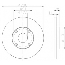 8DD 355 101-911 HELLA PAGID Тормозной диск