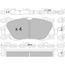 822-529-0 CIFAM Комплект тормозных колодок, дисковый тормоз