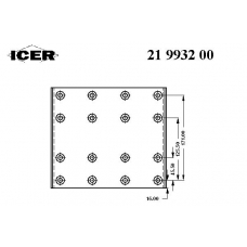 21 9932 00 ICER Комплект тормозных башмаков, барабанные тормоза