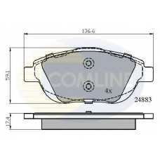 CBP02027 COMLINE Комплект тормозных колодок, дисковый тормоз