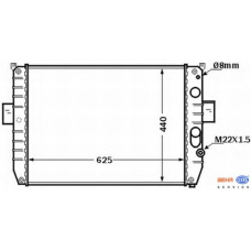 8MK 376 774-401 HELLA Радиатор, охлаждение двигателя