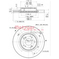 61218.10 METZGER Тормозной диск