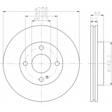 8DD 355 115-371 HELLA Тормозной диск