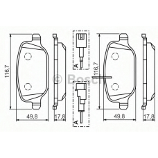 0 986 494 466 BOSCH Комплект тормозных колодок, дисковый тормоз