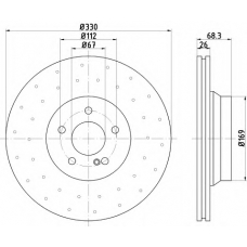 8DD 355 109-441 HELLA Тормозной диск