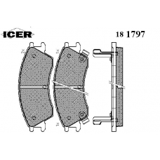 181797 ICER Комплект тормозных колодок, дисковый тормоз