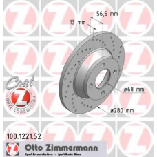 100.1221.52 ZIMMERMANN Тормозной диск