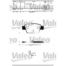 601307 VALEO Комплект тормозных колодок, дисковый тормоз