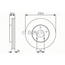 0 986 479 R90 BOSCH Тормозной диск