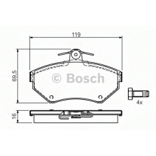 0 986 495 045 BOSCH Комплект тормозных колодок, дисковый тормоз