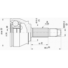 CVJ5439.10 OPEN PARTS Шарнирный комплект, приводной вал