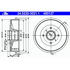 24.0220-3021.1 ATE Тормозной барабан