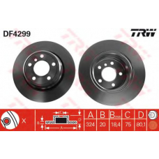 DF4299 TRW Тормозной диск