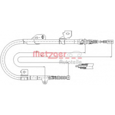 17.0114 METZGER Трос, стояночная тормозная система