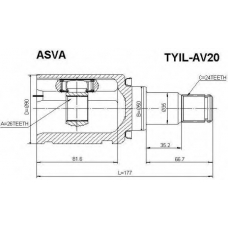 TYIL-AV20 ASVA Шарнирный комплект, приводной вал