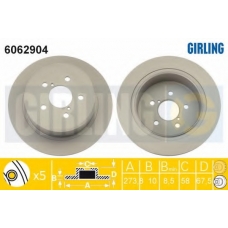 6062904 GIRLING Тормозной диск