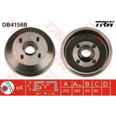 DB4156B TRW Тормозной барабан