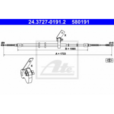 24.3727-0191.2 ATE Трос, стояночная тормозная система