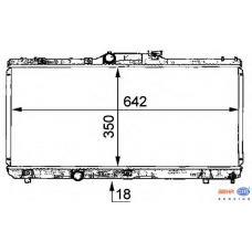 8MK 376 706-731 HELLA Радиатор, охлаждение двигателя