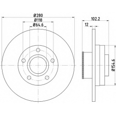 8DD 355 113-401 HELLA Тормозной диск