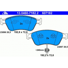 13.0460-7182.2 ATE Комплект тормозных колодок, дисковый тормоз