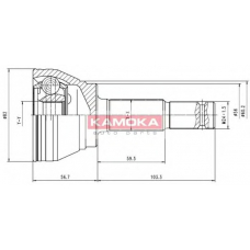 6292 KAMOKA Шарнирный комплект, приводной вал