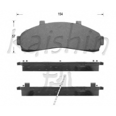 D10041 KAISHIN Комплект тормозных колодок, дисковый тормоз