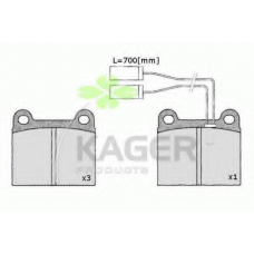 35-0368 KAGER Комплект тормозных колодок, дисковый тормоз