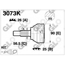 3073K GLO Шарнирный комплект, приводной вал