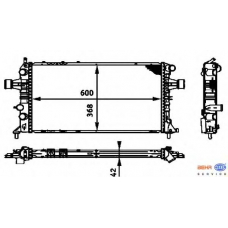 8MK 376 713-021 HELLA Радиатор, охлаждение двигателя