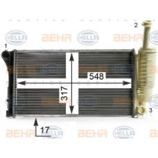 8MK 376 700-284 HELLA Радиатор, охлаждение двигателя