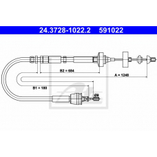 24.3728-1022.2 ATE Трос, управление сцеплением