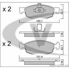 V46-4102 VEMO/VAICO Комплект тормозных колодок, дисковый тормоз
