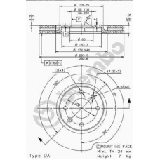 09.9616.14 BREMBO Тормозной диск