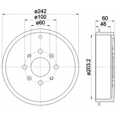 8DT 355 300-681 HELLA Тормозной барабан