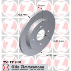 250.1319.00 ZIMMERMANN Тормозной диск